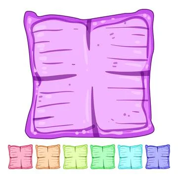 Bedroom throw pillows cartoon vector graphic Ilustración de archivo