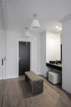Bedroom wardrobe zone interior bench Stock Photos