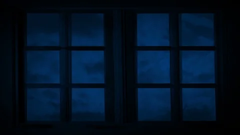 Bedroom Window With Night Sky Passing Stock Footage 100723215