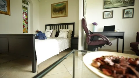 Bedroom With Work Space 스톡 동영상 94348395