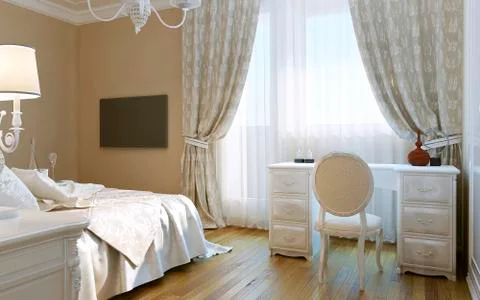 Bedrooms Baroque style Stock Illustration