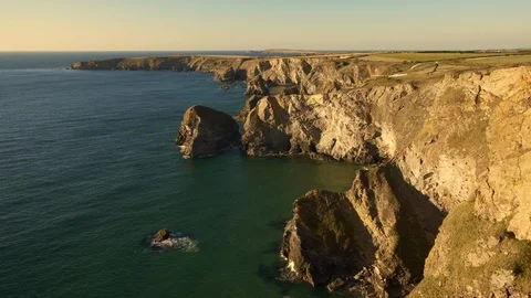 Bedruthan Steps Mawgan Porth Cornwall England Stock Footage 117507828