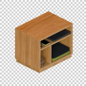 Bedside Cabinet 3D Illustration Stock Illustration