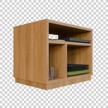 Bedside Cabinet 3D Illustration Stock Illustration