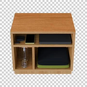 Bedside Cabinet 3D Illustration Stock Illustration
