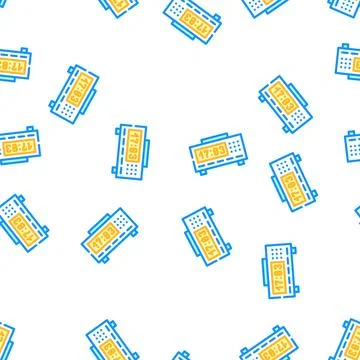 Bedside clock vector seamless pattern Stock Illustration