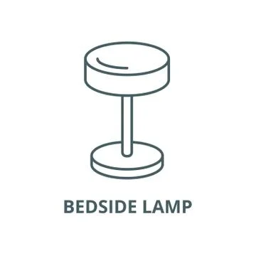Bedside lamp vector line icon, linear concept, outline sign, symbol Stock Illustration