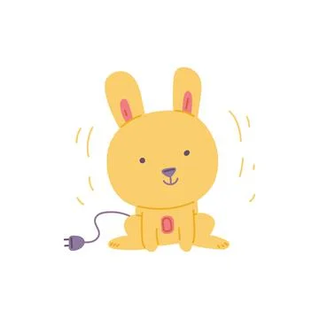 Bedside night lamp in shape of cute bunny, flat vector Illustration isolated. Stock Illustration