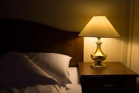 Bedside at night Stock-Fotos