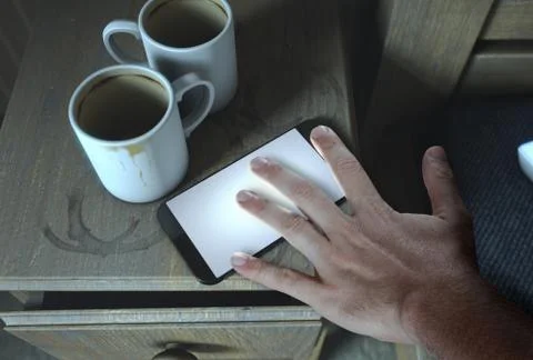 Bedside Table And Cellphone Stock Illustration