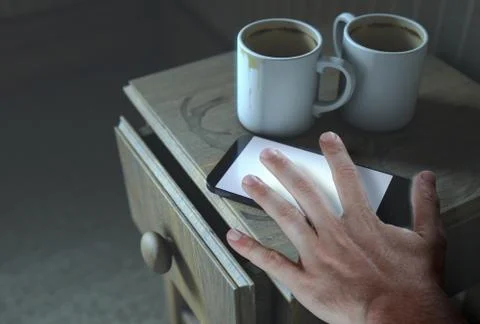 Bedside Table And Cellphone Stock Illustration