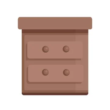 Bedside table for bedroom on white background. Vector illustration. EPS 10. Stock Illustration