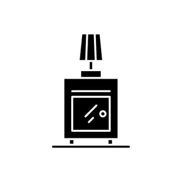 Bedside table black icon, vector sign on isolated background. Bedside table Stock Illustration