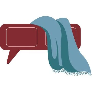 Bedside table with blanket vector interior icon 库存插图