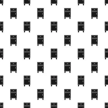 Bedside table cabinet seamless pattern repeating background Stock Illustration