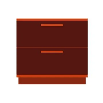 Bedside table cozy symbol bedroon elegant vector icon.  Indoor interior box f Stock Illustration