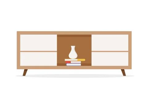 Bedside table Flat style vector design template. Stock Illustration