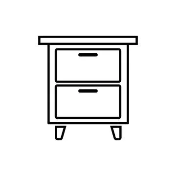 Bedside table icon in flat design. Vector illustration. Flat design 스톡 일러스트