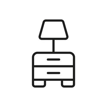 Bedside table icon vector basic design simple and modern Illustrazione stock