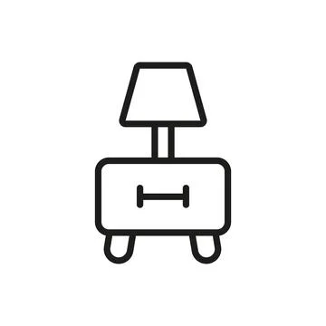 Bedside table icon vector basic design simple and modern Stock Illustration