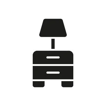 Bedside table icon vector basic design simple and modern Illustrazione stock