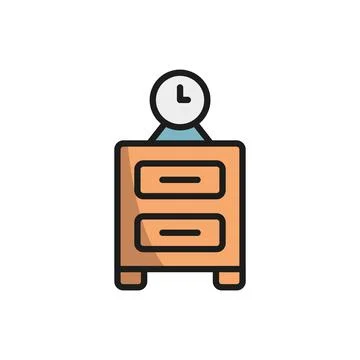 Bedside table icon vector basic design simple and modern Illustrazione stock