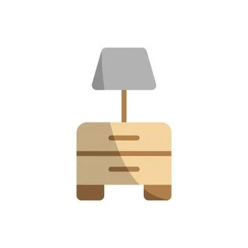 Bedside table icon vector basic design simple and modern Illustrazione stock