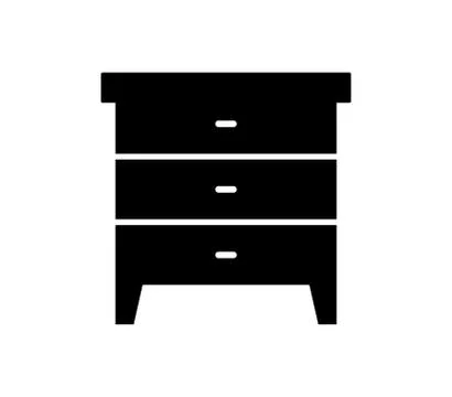 Bedside table icon on white background Stock Illustration