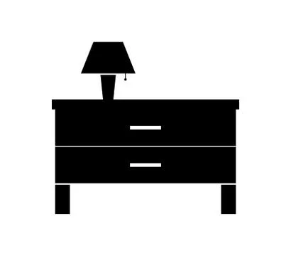 Bedside table icon on white background Stock Illustration