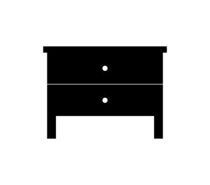 Bedside table icon on white background Stock Illustration