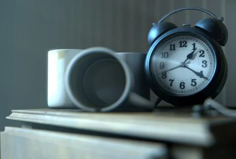 Bedside Table Insomnia Scene Stock Illustration