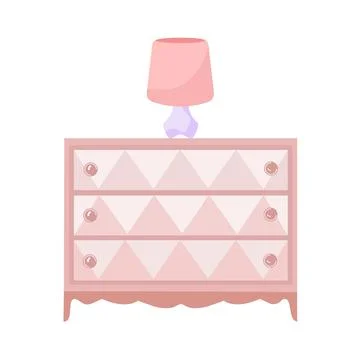 Bedside table. Isolated design. Flat vector illustration. Stock Illustration