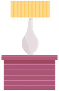 Bedside table isolated icon on white background. Wooden furniture for bedroom Stock Illustration