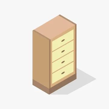 Bedside table isometric on background イラスト素材