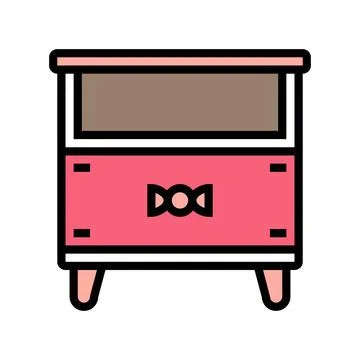 Bedside table kid bedroom color icon vector illustration Stock Illustration