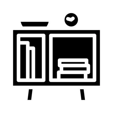 Bedside table kid bedroom glyph icon vector illustration 스톡 일러스트