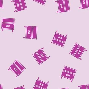 Bedside table kid bedroom glyph seamless pattern 스톡 일러스트
