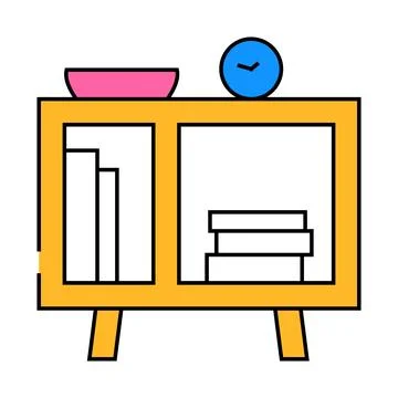 Bedside table kid bedroom icon color illustration 스톡 일러스트
