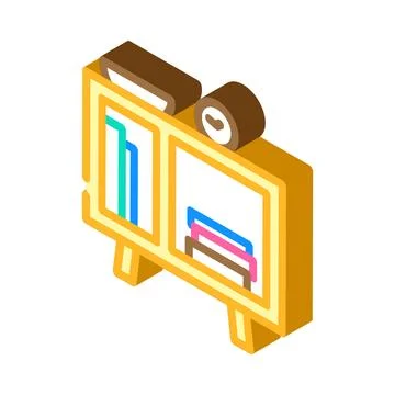 Bedside table kid bedroom isometric icon vector illustration 스톡 일러스트