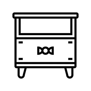 Bedside table kid bedroom line icon vector illustration 스톡 일러스트