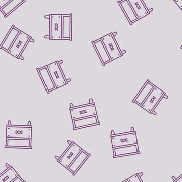 Bedside table kid bedroom line seamless pattern 스톡 일러스트