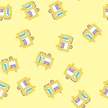 Bedside table kid bedroom vector seamless pattern 스톡 일러스트