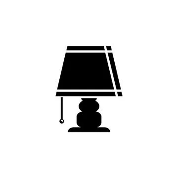 Bedside Table Lamp, Desk Night Light. Flat Vector Icon illustration. Simple b Stock Illustration