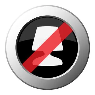 Bedside table lamp icon - ban round metal button Stock Illustration