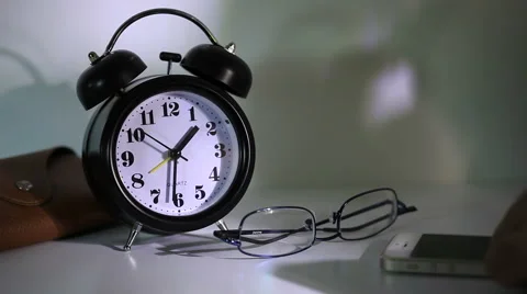 Bedside table late at night Stock-Footage 57801598