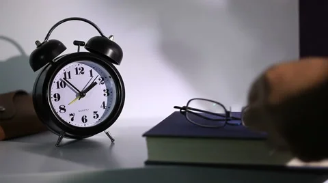 Bedside table late at night Stock Footage 57805532