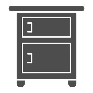 Bedside table on legs solid icon, Furniture concept, Wooden night table sign on Stock Illustration