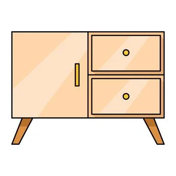 Bedside table. Minimalistic icon in cartoon style. Vector flat illustration of a イラスト素材