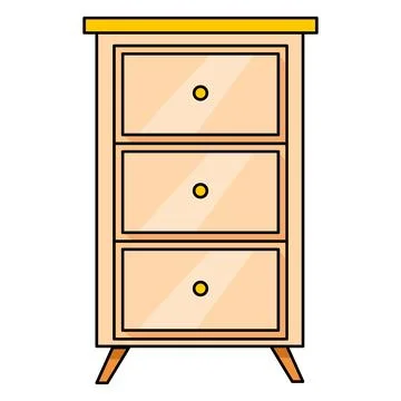 Bedside table. Minimalistic icon in cartoon style. Vector flat illustration of a 스톡 일러스트