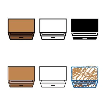 Bedside table top diversity view color icon vector Stock Illustration